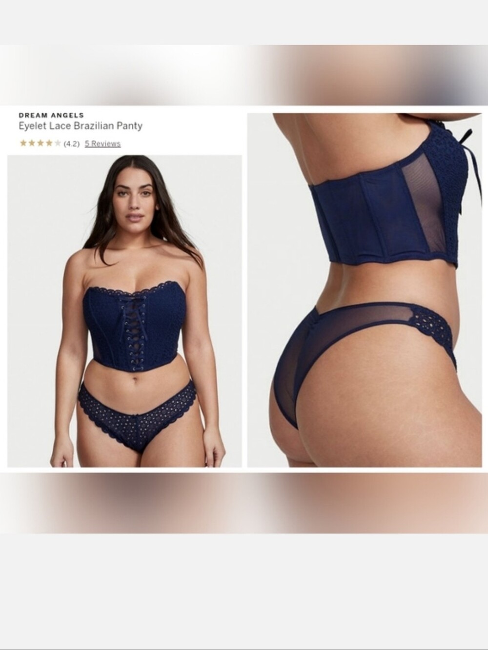 Victoria's secret dream Angel's very sexy eyelet lace Brazilian panty MEDIUM